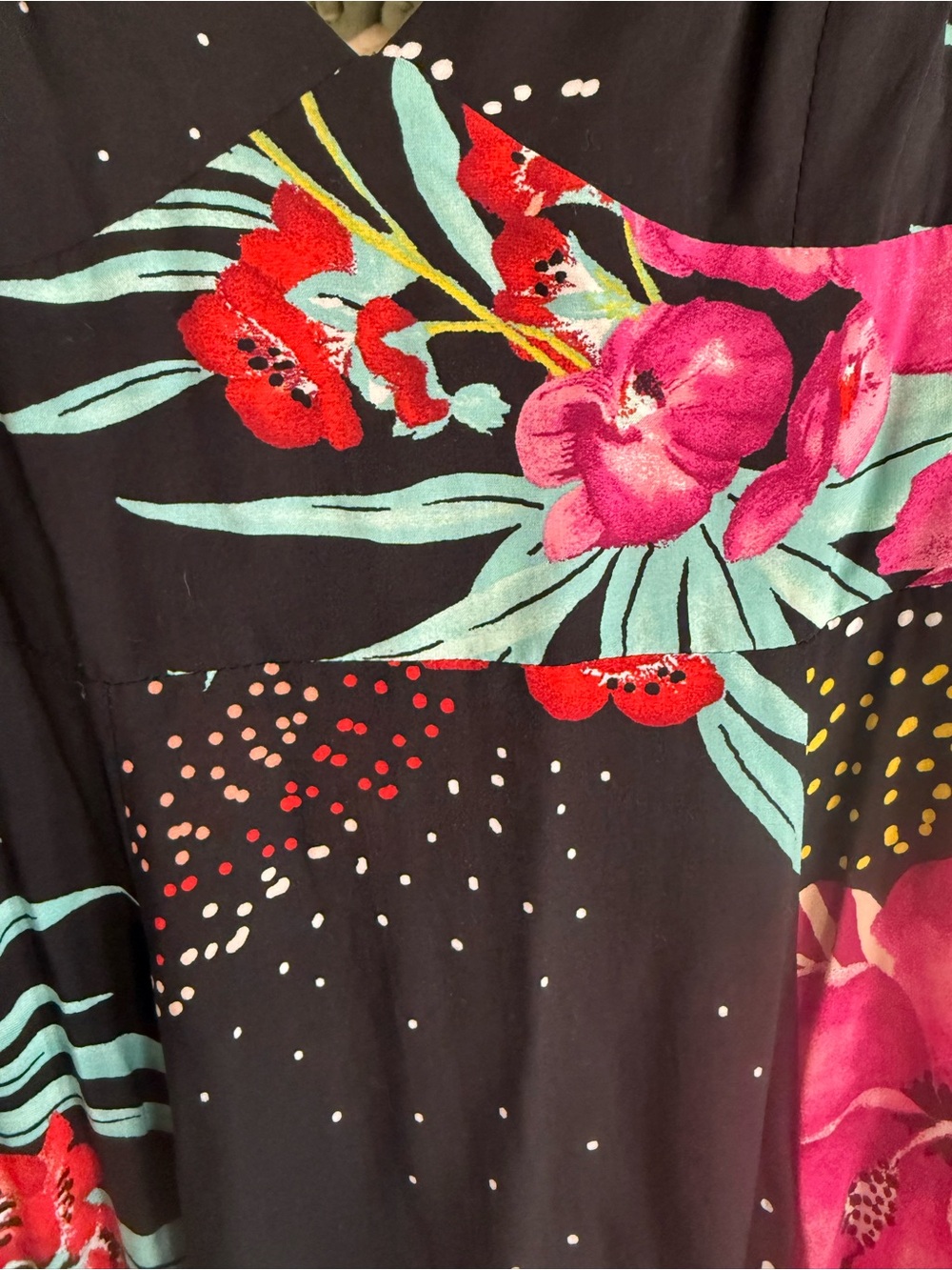 Forever 21 Black Maxi Dress with Pink & Coral Floral Print - Picture 7 of 7
